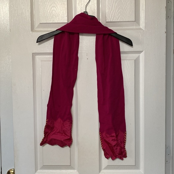 VTG 1930’s 1940’s Magenta Wool Chevron Scarf - Picture 3 of 12